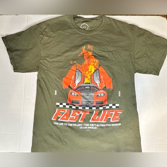 CVLA Fast World Men’s Tee Army Color Large Pre-owned - Picture 2 of 6